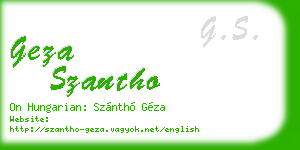 geza szantho business card